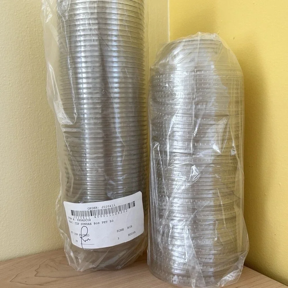 8 oz. Clear PET Sundae Cup with Lid, 50 pieces (cups and lids) - Picture 2 of 4